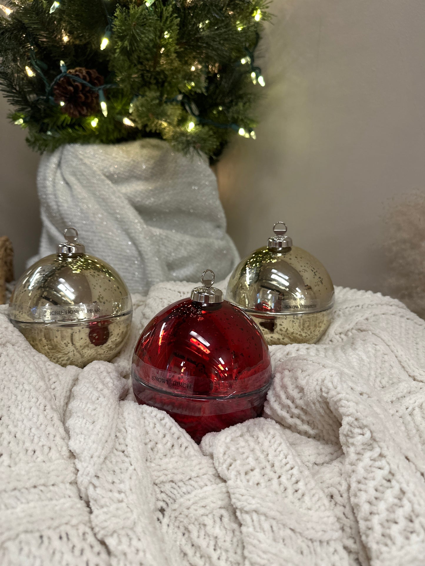 Mercury glass ornament candle